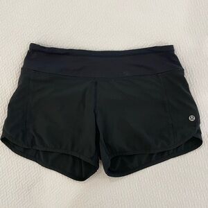 Black Lululemon Speed Up shorts